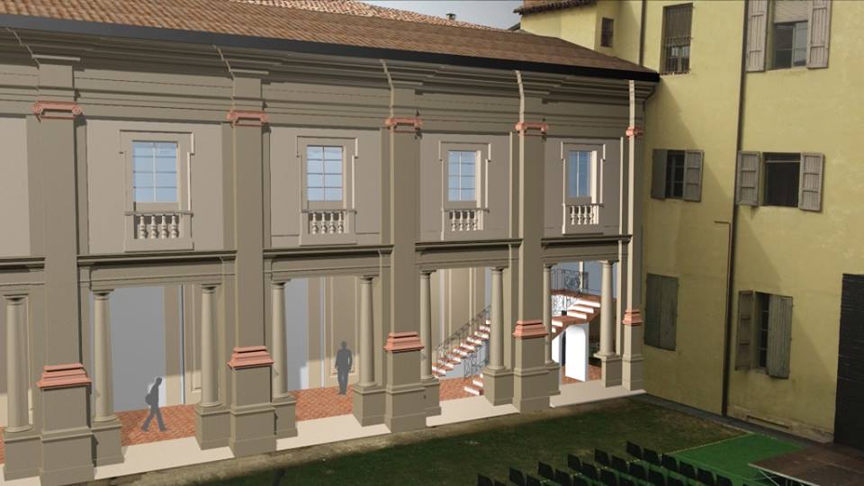 Come sarà la Panizzi dopo il restauro dell'antica Loggia Ferraroni, che dà sul cortile interno